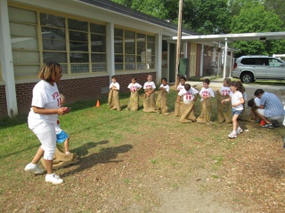 2013-05-16 Sagamore Field Day sack race start.jpeg